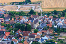 Vue aérienne de Kirchstr à Knittelsheim dans le département Rhénanie-Palatinat, Allemagne
