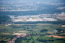 Vue aérienne de Zone industrielle du Nord à Wörth am Rhein dans le département Rhénanie-Palatinat, Allemagne