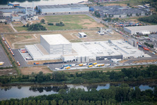 Vue aérienne de Zone industrielle d'Oberwald à Wörth am Rhein dans le département Rhénanie-Palatinat, Allemagne