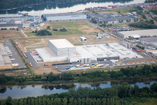 Vue aérienne de Zone industrielle d'Oberwald à Wörth am Rhein dans le département Rhénanie-Palatinat, Allemagne