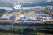 Vue oblique de Zone industrielle d'Oberwald à Wörth am Rhein dans le département Rhénanie-Palatinat, Allemagne