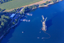 Photographie aérienne de Port à le quartier Maximiliansau in Wörth am Rhein dans le département Rhénanie-Palatinat, Allemagne