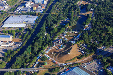 Le Mont Klotz au Festival dans le complexe Günther Klotz à le quartier Südweststadt in Karlsruhe dans le département Bade-Wurtemberg, Allemagne d'en haut