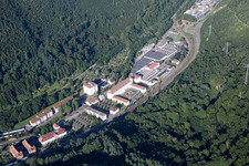 Zone industrielle de la filature d'Albtal à Ettlingen dans le département Bade-Wurtemberg, Allemagne d'en haut