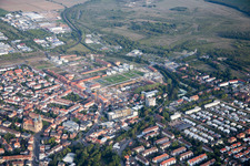 Vue aérienne de Salon des jardins d'État à Landau in der Pfalz dans le département Rhénanie-Palatinat, Allemagne