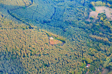 Vue aérienne de Chapelle de la Paix à Birkenhördt dans le département Rhénanie-Palatinat, Allemagne