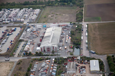Vue aérienne de Zone industrielle nord du Rhin à Worms dans le département Rhénanie-Palatinat, Allemagne