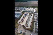 Zone industrielle Im Langgewan, société de transport Kube & Kubenz à Worms dans le département Rhénanie-Palatinat, Allemagne d'un drone