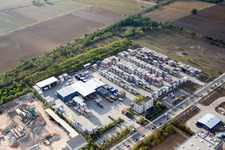 Zone industrielle Im Langgewan, société de transport Kube & Kubenz à Worms dans le département Rhénanie-Palatinat, Allemagne vue d'en haut