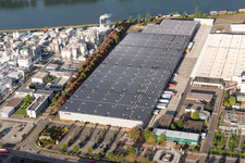 Vue aérienne de Entrepôts et bâtiments d'expédition de Fiege Logistik Stiftung & Co. KG - Branche VDC Worms à Worms dans le département Rhénanie-Palatinat, Allemagne