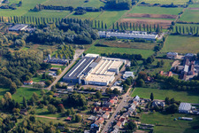 Vue aérienne de Webasto Mécatronique à le quartier Schaidt in Wörth am Rhein dans le département Rhénanie-Palatinat, Allemagne