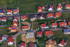 Vue oblique de Nouvelle zone de développement Im Unterfeld à le quartier Schaidt in Wörth am Rhein dans le département Rhénanie-Palatinat, Allemagne