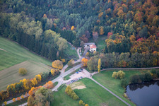 Vue aérienne de Cascade de Wolfartshoffen à Reichshoffen dans le département Bas Rhin, France