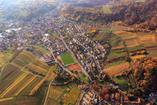 Vue aérienne de Weinstr à Albersweiler dans le département Rhénanie-Palatinat, Allemagne
