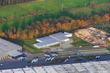Vue oblique de Zone industrielle de Horst, Alfa Aesar GmbH à le quartier Minderslachen in Kandel dans le département Rhénanie-Palatinat, Allemagne