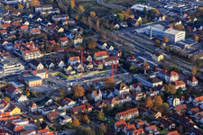 Vue aérienne de Chantier de construction pour En centre-ville à Kandel dans le département Rhénanie-Palatinat, Allemagne