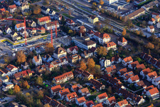 Vue aérienne de Chantier de construction pour En centre-ville à Kandel dans le département Rhénanie-Palatinat, Allemagne