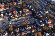 Vue oblique de Chantier de construction pour En centre-ville à Kandel dans le département Rhénanie-Palatinat, Allemagne