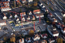 Nouveau quartier de développement « Au centre-ville » entre la Bismarckstrasse et la Gartenstrasse à Kandel dans le département Rhénanie-Palatinat, Allemagne hors des airs