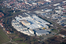 Vue aérienne de Locaux de l'usine SEW-EURODRIVE GmbH & Co KG à le quartier Graben in Graben-Neudorf dans le département Bade-Wurtemberg, Allemagne