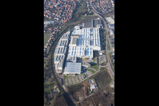 Vue aérienne de SEW-eurodrive GmbH à le quartier Graben in Graben-Neudorf dans le département Bade-Wurtemberg, Allemagne
