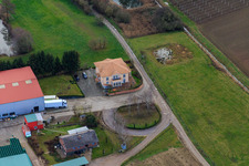 Vue aérienne de Obsthof Zirker KG à Herxheim bei Landau dans le département Rhénanie-Palatinat, Allemagne