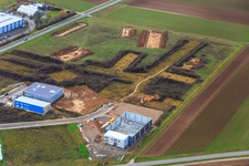 Vue aérienne de Fouilles Zone Industrielle Ouest à le quartier Herxheim in Herxheim bei Landau dans le département Rhénanie-Palatinat, Allemagne