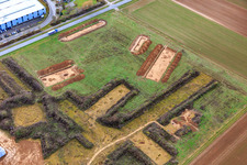 Photographie aérienne de Fouilles Zone Industrielle Ouest à le quartier Herxheim in Herxheim bei Landau dans le département Rhénanie-Palatinat, Allemagne