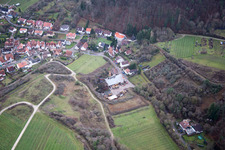Vue aérienne de Waldstr. à le quartier Gleishorbach in Gleiszellen-Gleishorbach dans le département Rhénanie-Palatinat, Allemagne