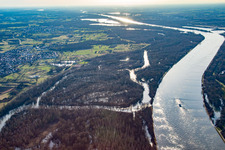 Vue aérienne de Auer Köpfle Illinger Altrheinauen à Au am Rhein dans le département Bade-Wurtemberg, Allemagne