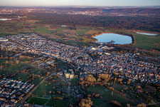 Vue aérienne de De l'ouest à Durmersheim dans le département Bade-Wurtemberg, Allemagne