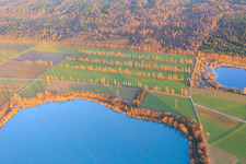 Vue aérienne de Gravière à Hardtwald à Durmersheim dans le département Bade-Wurtemberg, Allemagne