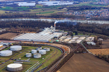 Photographie aérienne de Zone industrielle à l'aéroport à Speyer dans le département Rhénanie-Palatinat, Allemagne
