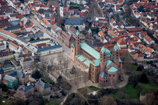 Vue aérienne de Cathédrale Cathédrale à Speyer à Speyer dans le département Rhénanie-Palatinat, Allemagne