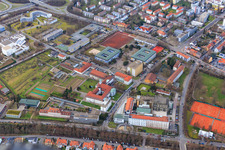 Vue aérienne de Gymnase d'État Hans Purrmann, Gymnase d'État Friedrich Magnus Schwerd et Institut dominicain Saint-Dominikus à Speyer dans le département Rhénanie-Palatinat, Allemagne