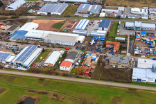 Vue aérienne de Zone industrielle In den Birkenwiesen avec MKM Engineering GmbH à le quartier Offenbach in Offenbach an der Queich dans le département Rhénanie-Palatinat, Allemagne