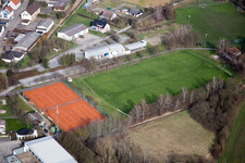 Vue aérienne de TC SW Russheim à le quartier Rußheim in Dettenheim dans le département Bade-Wurtemberg, Allemagne