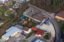 Vue aérienne de Outils Kron et ProBus Reisemobile GmbH à Herxheim bei Landau dans le département Rhénanie-Palatinat, Allemagne