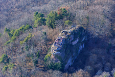 Vue oblique de Ruines du château de Neukastel à Leinsweiler dans le département Rhénanie-Palatinat, Allemagne