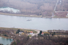 Vue aérienne de Bac du Rhin à Drusenheim dans le département Bas Rhin, France