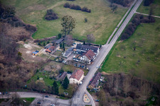 Vue aérienne de Ferry Hotel Rheinstrom à le quartier Plittersdorf in Rastatt dans le département Bade-Wurtemberg, Allemagne