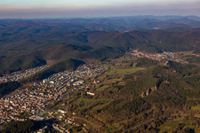 Vue aérienne de Dahn dans le département Rhénanie-Palatinat, Allemagne