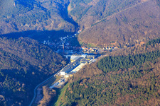 Zone industrielle de la Wasgausstraße avec Buchmann GmbH et CHRIPA Paletten GmbH & Co. KG à le quartier Sarnstall in Annweiler am Trifels dans le département Rhénanie-Palatinat, Allemagne hors des airs