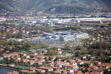 Vue aérienne de Marina di Massa dans le département Toscane, Italie