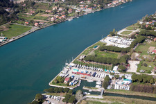 Fiumaretta di Ameglia dans le département Ligurie, Italie depuis l'avion
