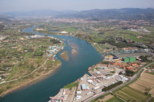 Vue aérienne de Ameglia dans le département Ligurie, Italie