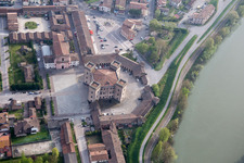 Mesola dans le département Ferrara, Italie vue d'en haut
