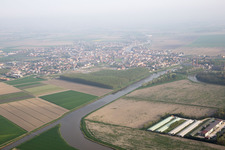 Vue aérienne de Codigoro dans le département Ferrara, Italie