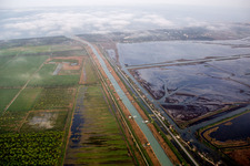 Vue aérienne de Marina Romea à Ca Vecchia dans le département Émilie-Romagne, Italie