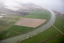 Vue aérienne de Casalborsetti dans le département Émilie-Romagne, Italie